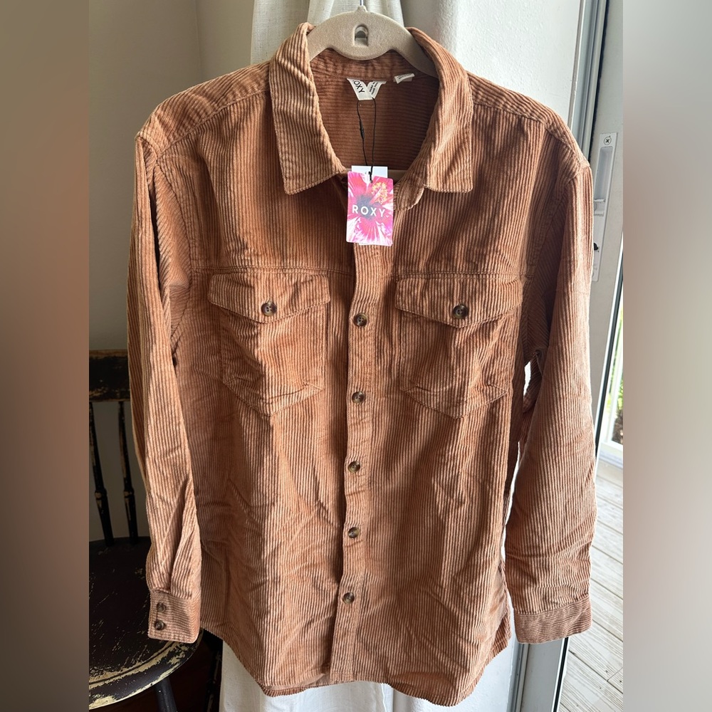 Roxy Womens Let It Go Long Sleeve Boyfriend Shirt